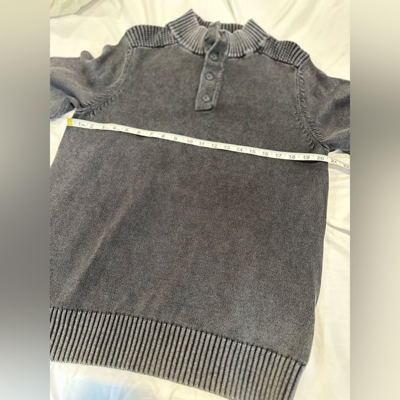 Rock & Republic Men's XL 100% Cotton Mock Neck Henley Faded Pullover Sweater. - Picture 3 of 15